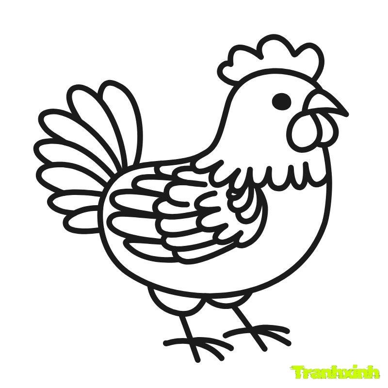 tô màu gà con