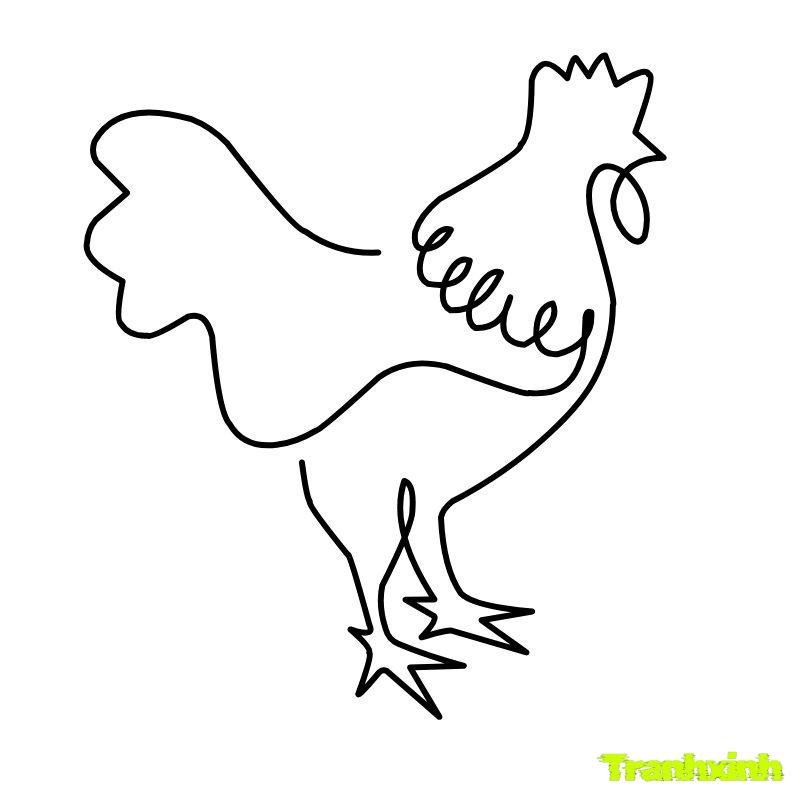 tô màu gà trống