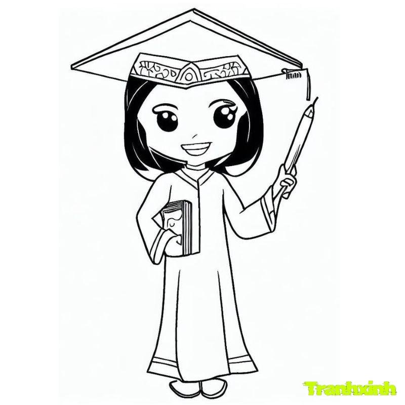 tô màu tranh cô giáo