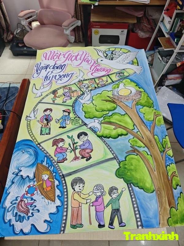 trang trí báo tường người