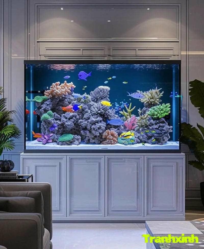 trang trí bể cá mini