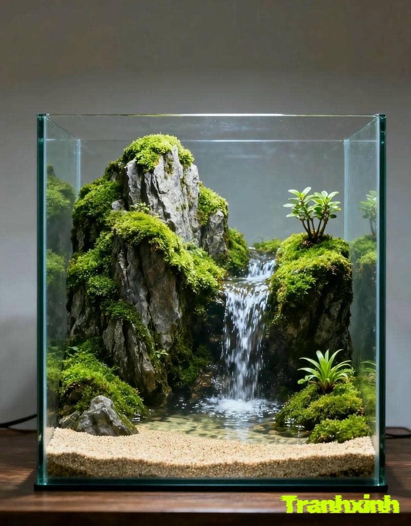 trang trí bể cá thác nước