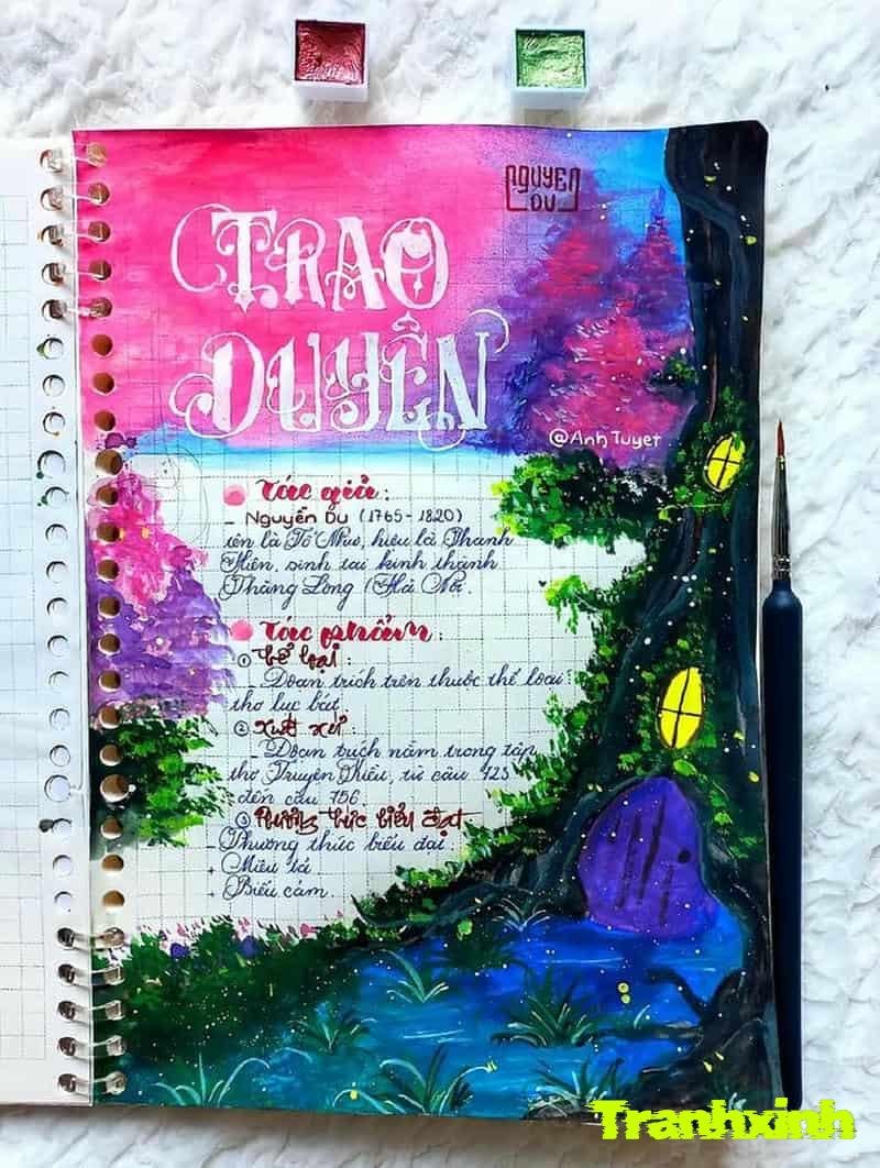 trang trí bìa sổ tay học tập