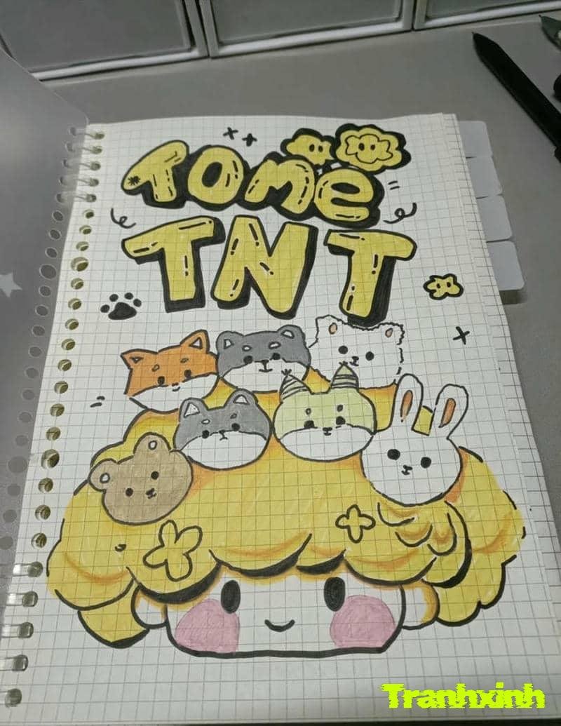 trang trí bìa vở TNT