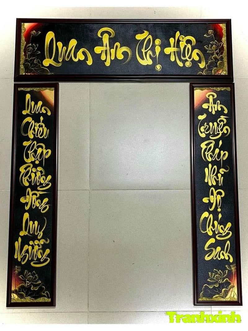 trang trí câu đối ngày tết đen