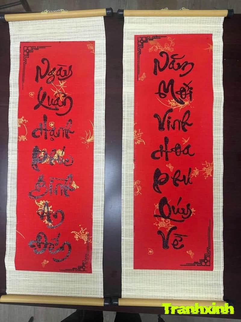 trang trí câu đối ngày tết hd