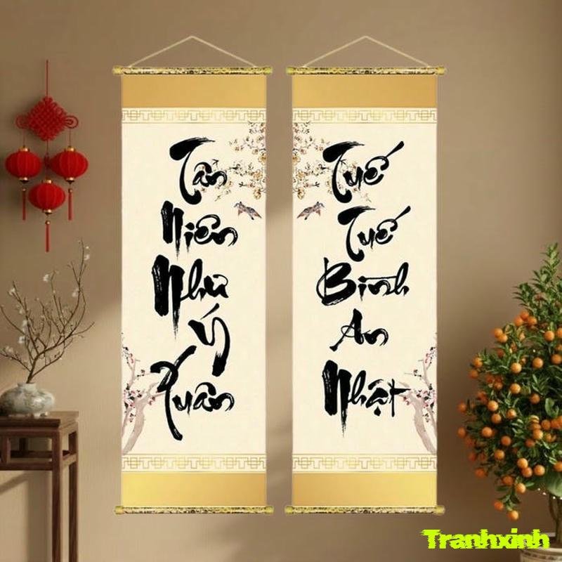 trang trí câu đối tết
