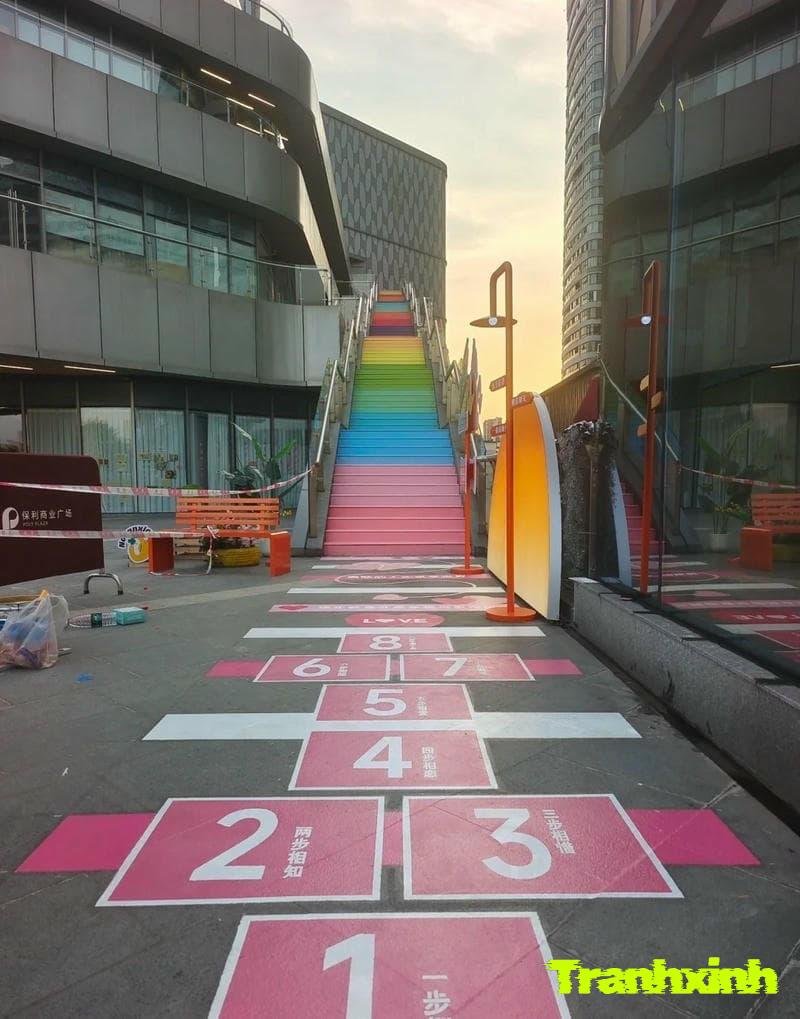 trang trí cầu thang phòng khách đẹp