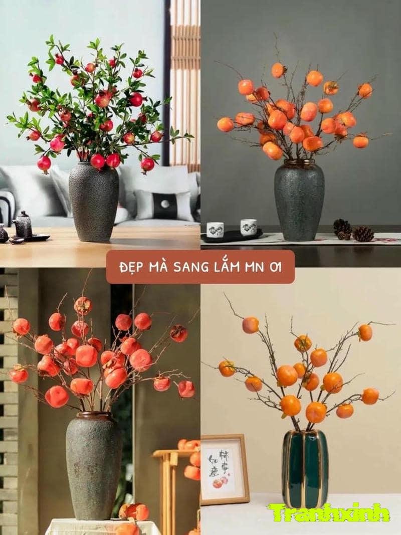 trang trí cây đào ngày tết