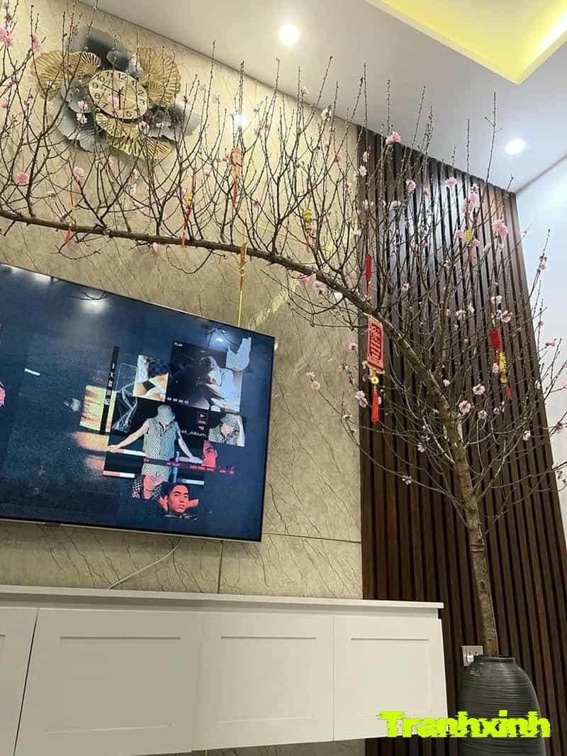 trang trí cây đào tết