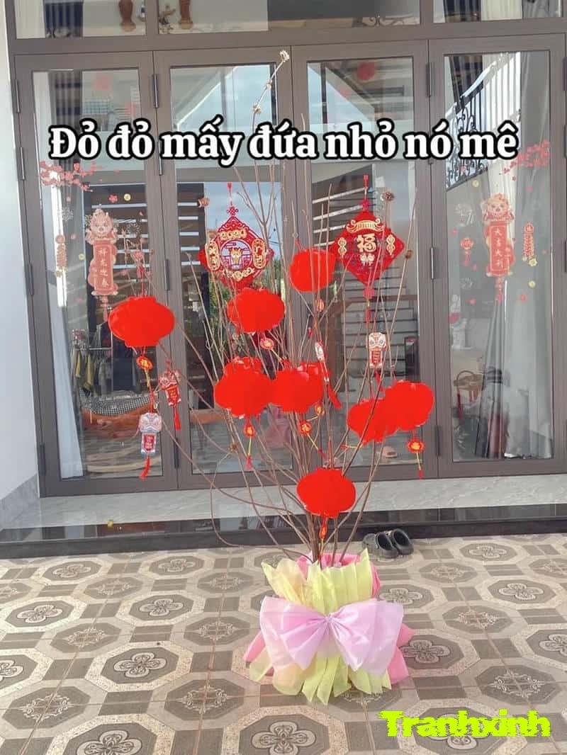 trang tri cây đào