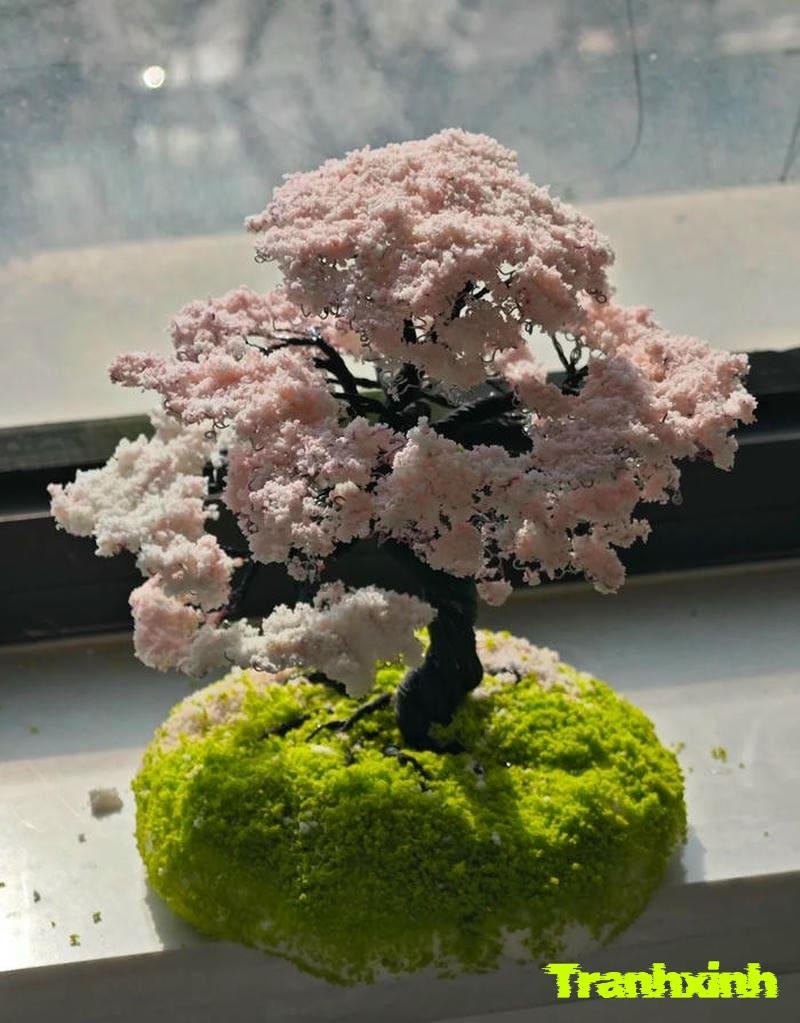 trang trí cây giả hồng