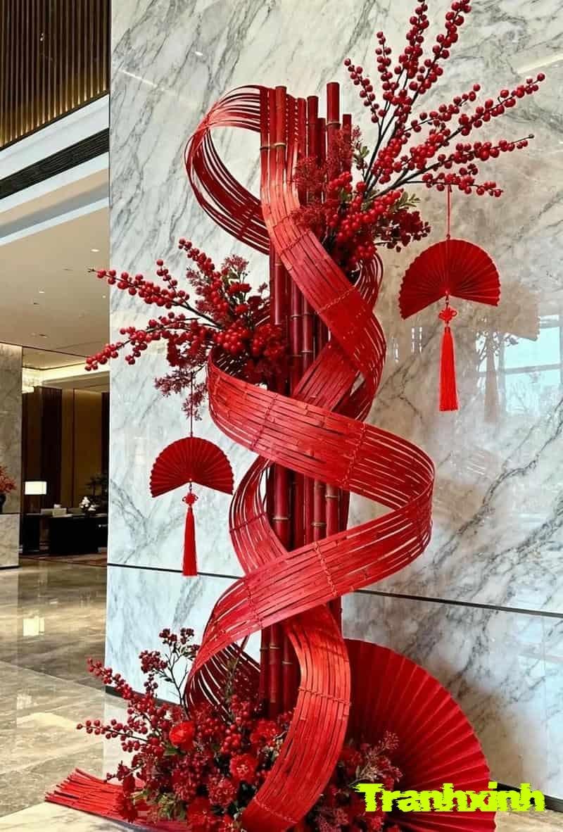 trang trí cây nêu ngày tết