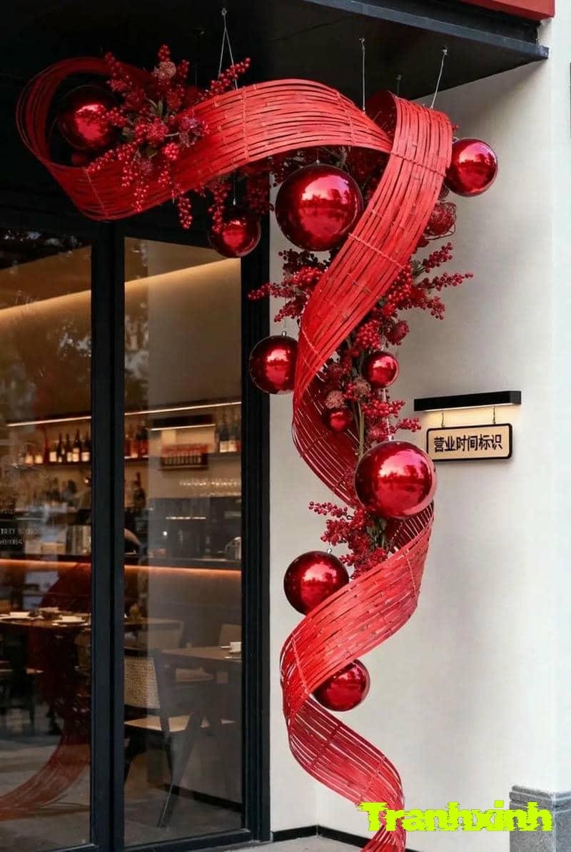 trang trí cây tết cheo ngược