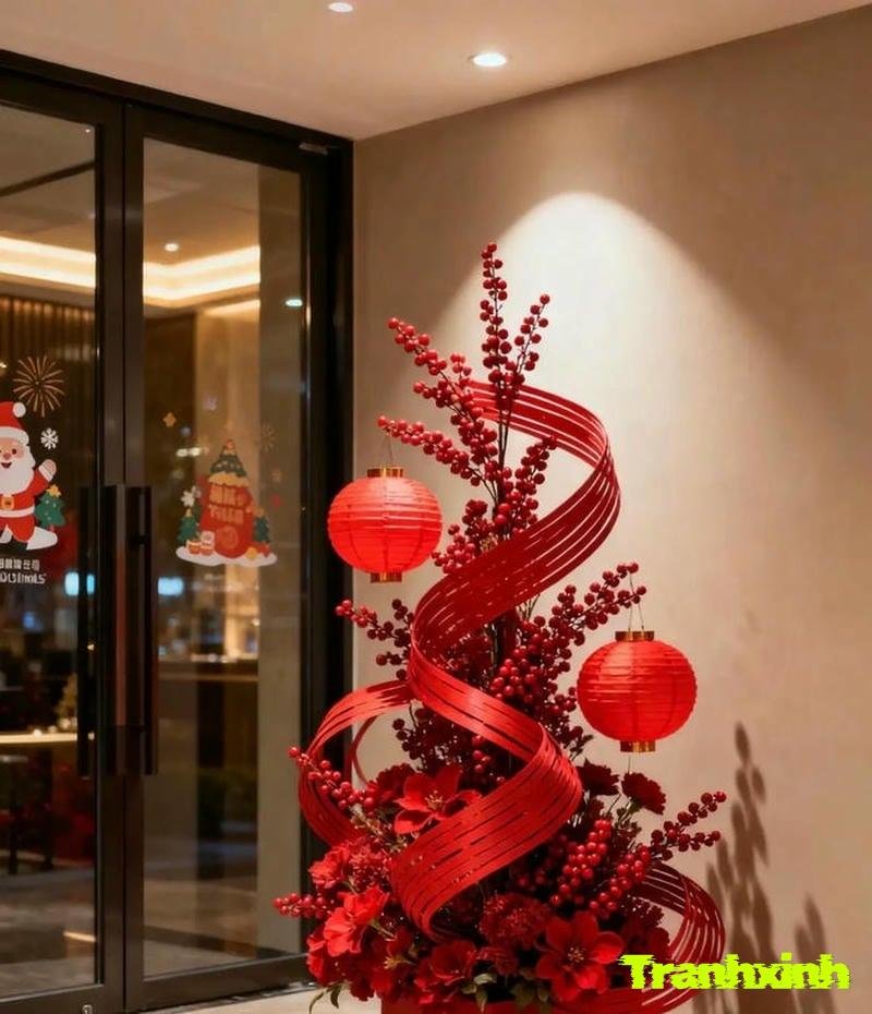 trang trí cây tết kiểu cũ