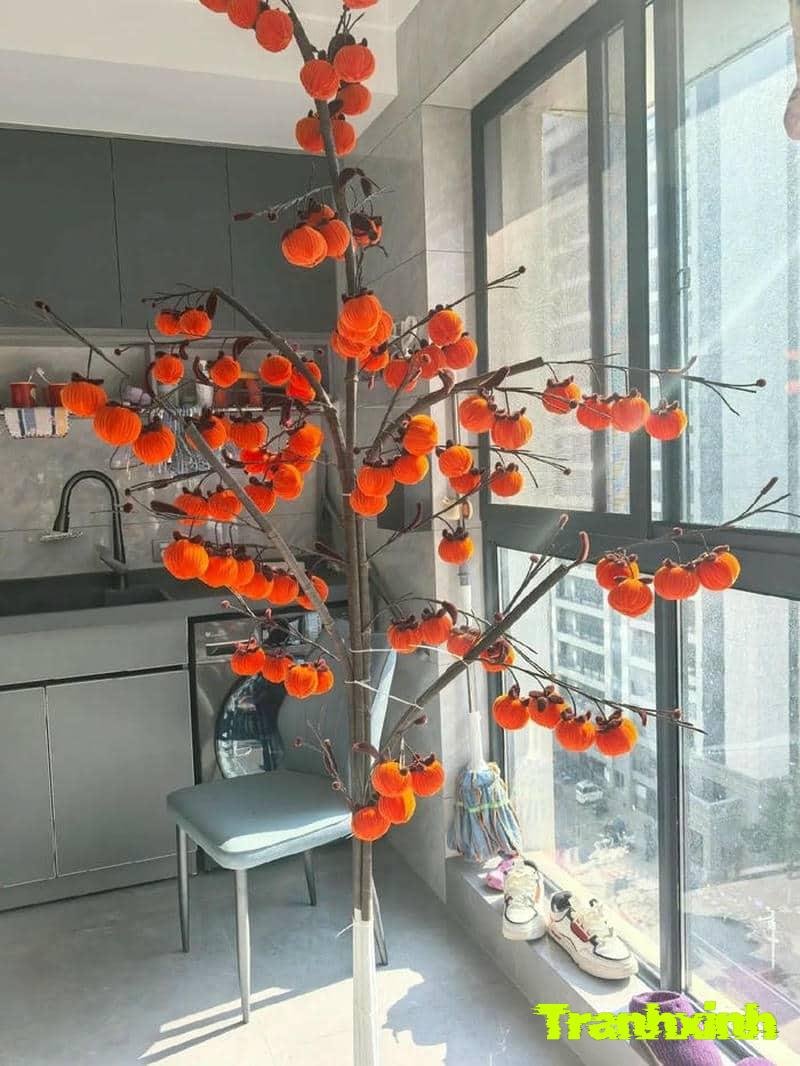 trang trí cây tết quả hồng