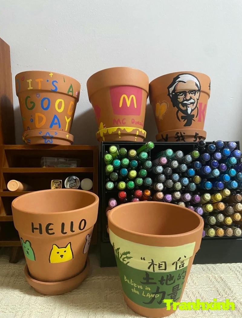 trang trí chậu cây mini