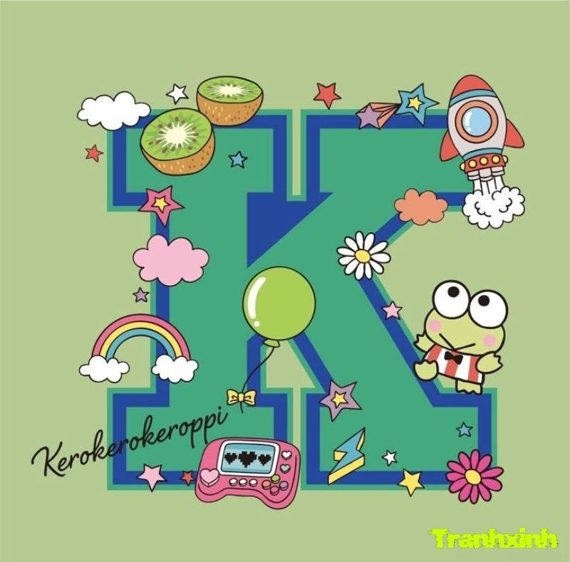 trang trí chữ màu xanh