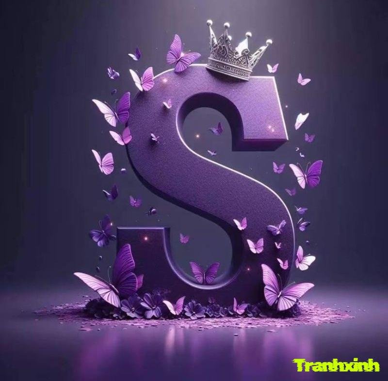 trang trí chữ s màu tím