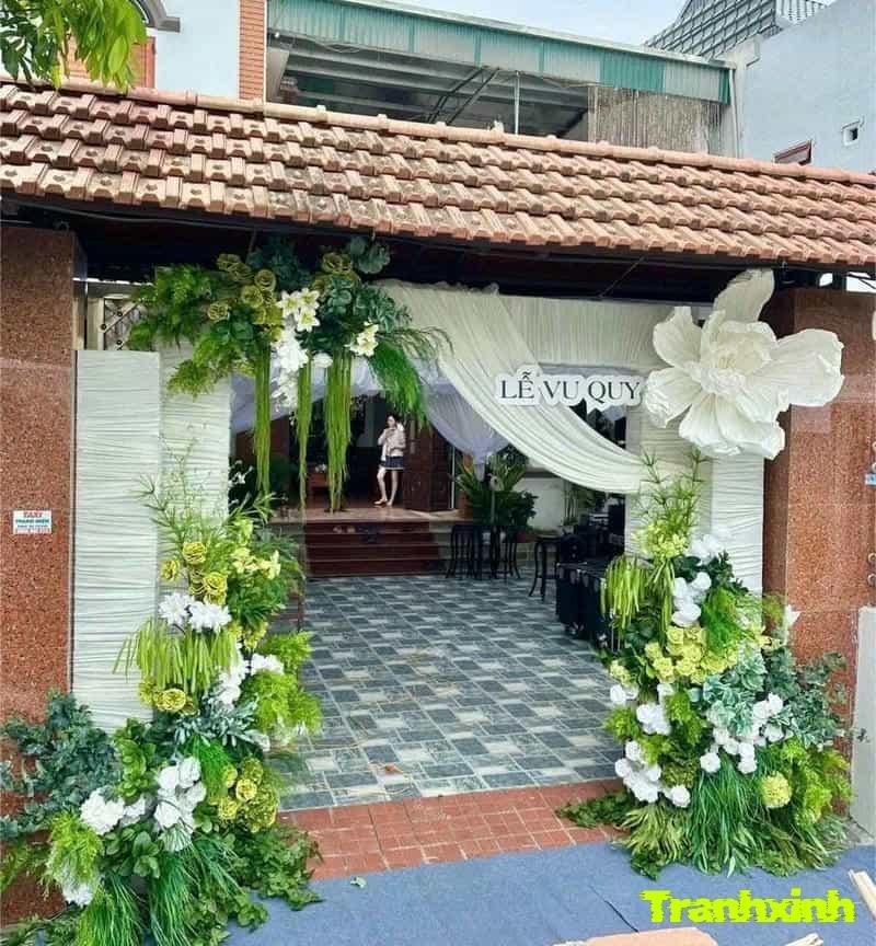 trang trí cổng cưới miền quê