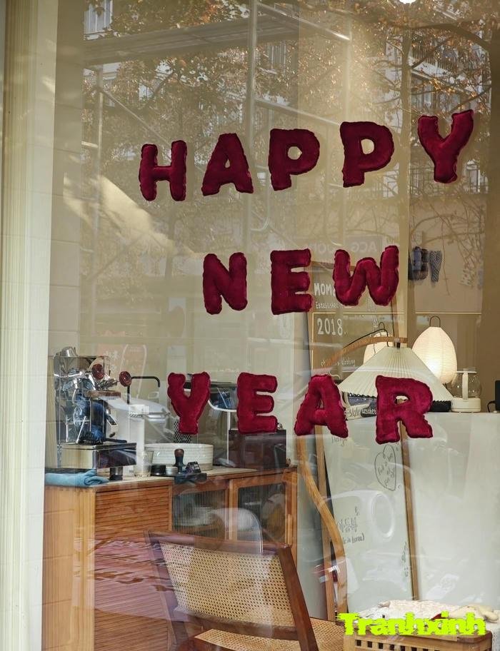 trang trí cửa kính ngày tết