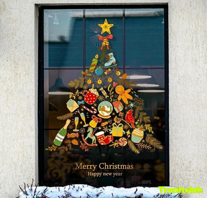 trang trí cửa kính noel đẹp nhất