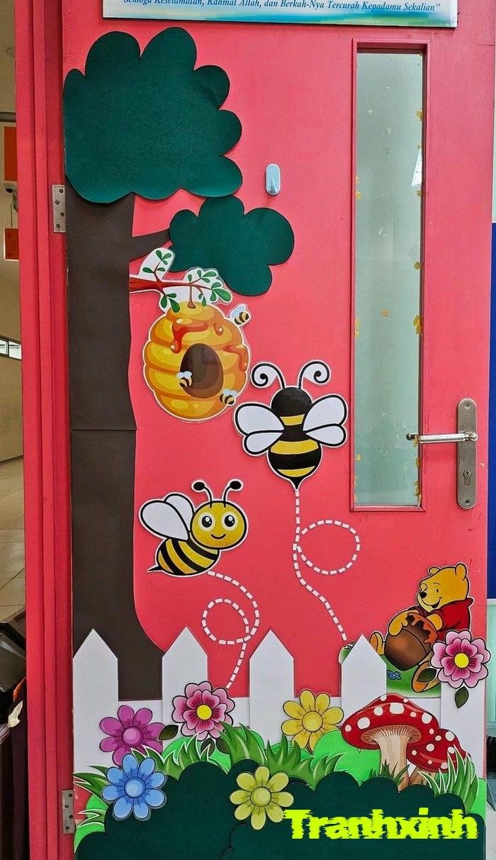 trang trí cửa lớp mầm non cute