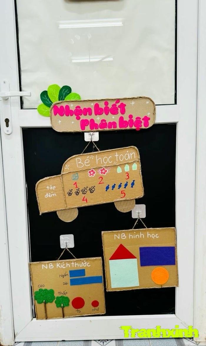 trang trí cửa lớp mầm non mô hình