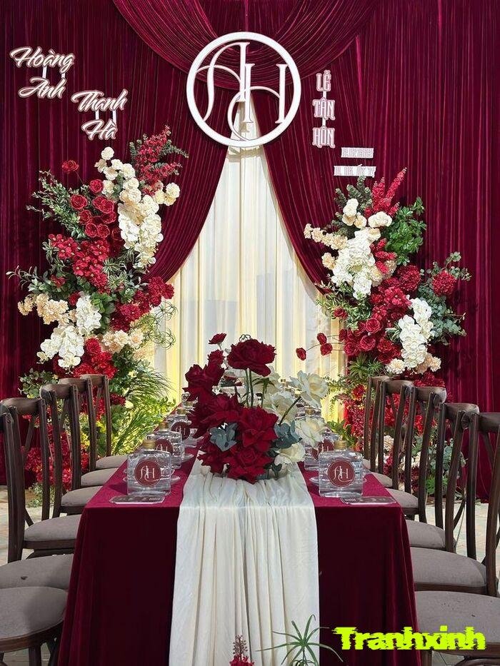 trang trí đám cưới hoa tươi nghệ thuật