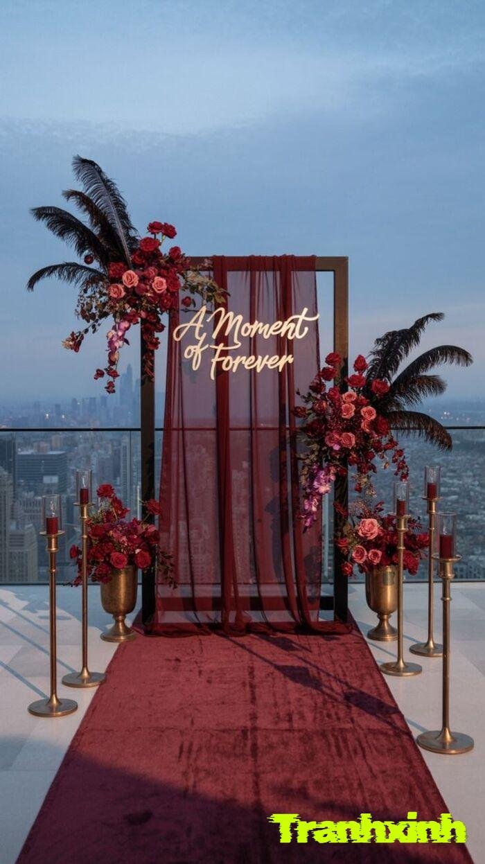 trang trí đám cưới không gian ấm cúng