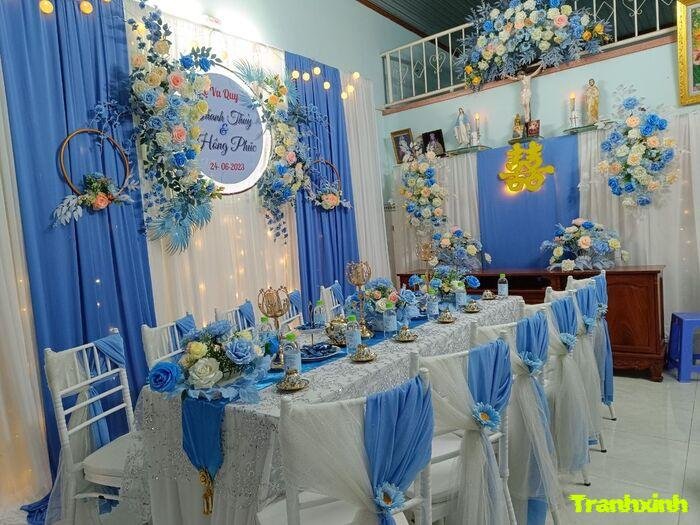 trang trí đám cưới nền sáng thẩm mỹ