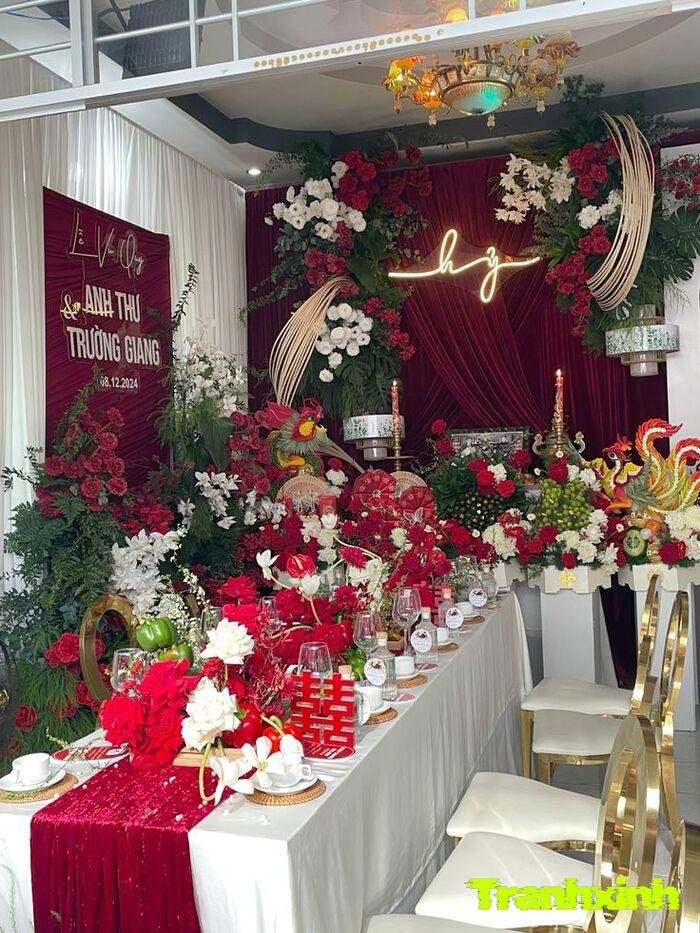 trang trí đám cưới tông đỏ thanh lịch