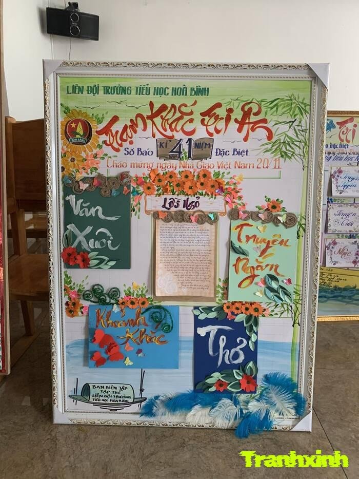 trang trí đầu báo tường đơn giản chữ đẹp nhất