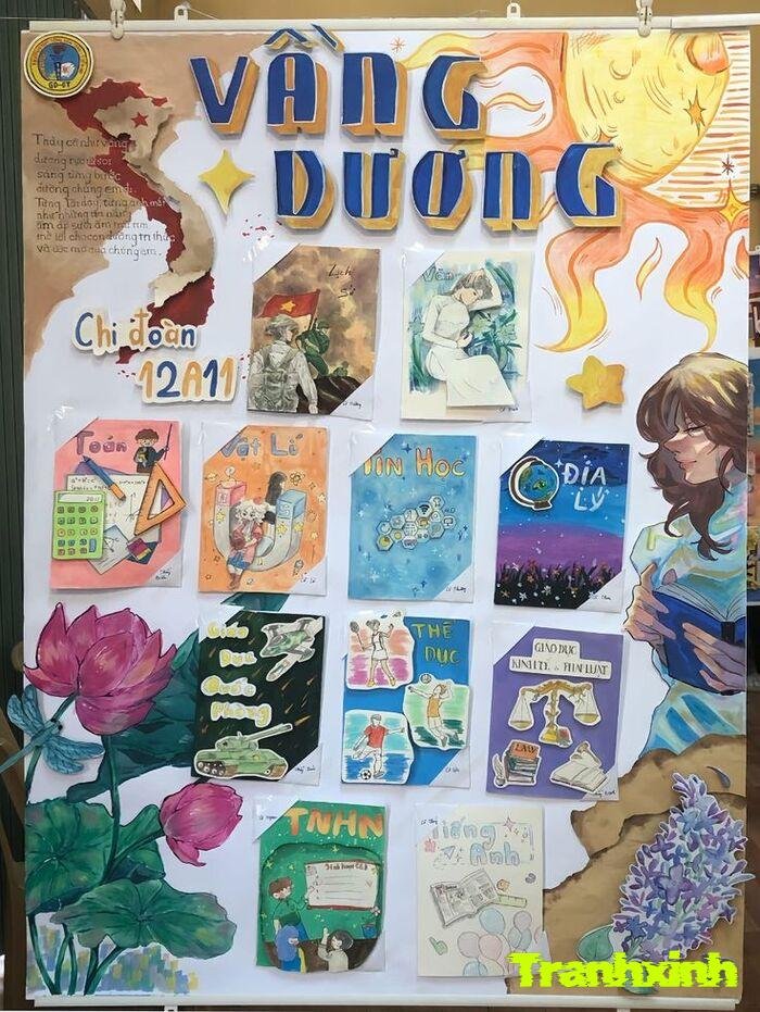 trang trí đầu báo tường đơn giản dễ vẽ