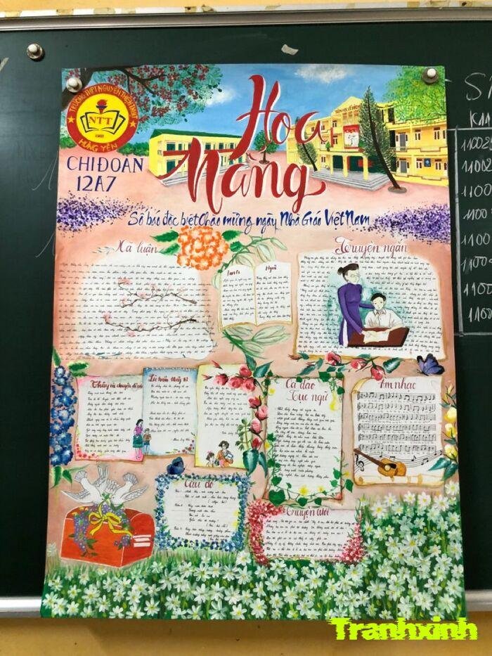 trang trí đầu báo tường đơn giản đẹp