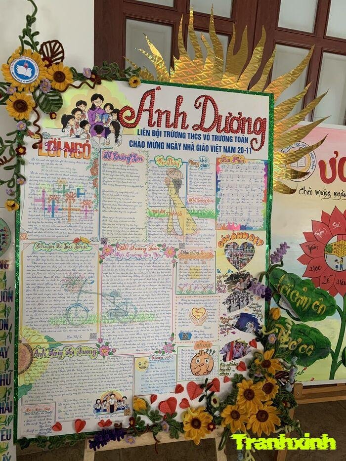 trang trí đầu báo tường đơn giản gọn gàng