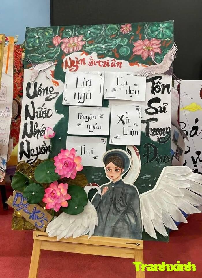 trang trí đầu báo tường đơn giản gọn nhẹ