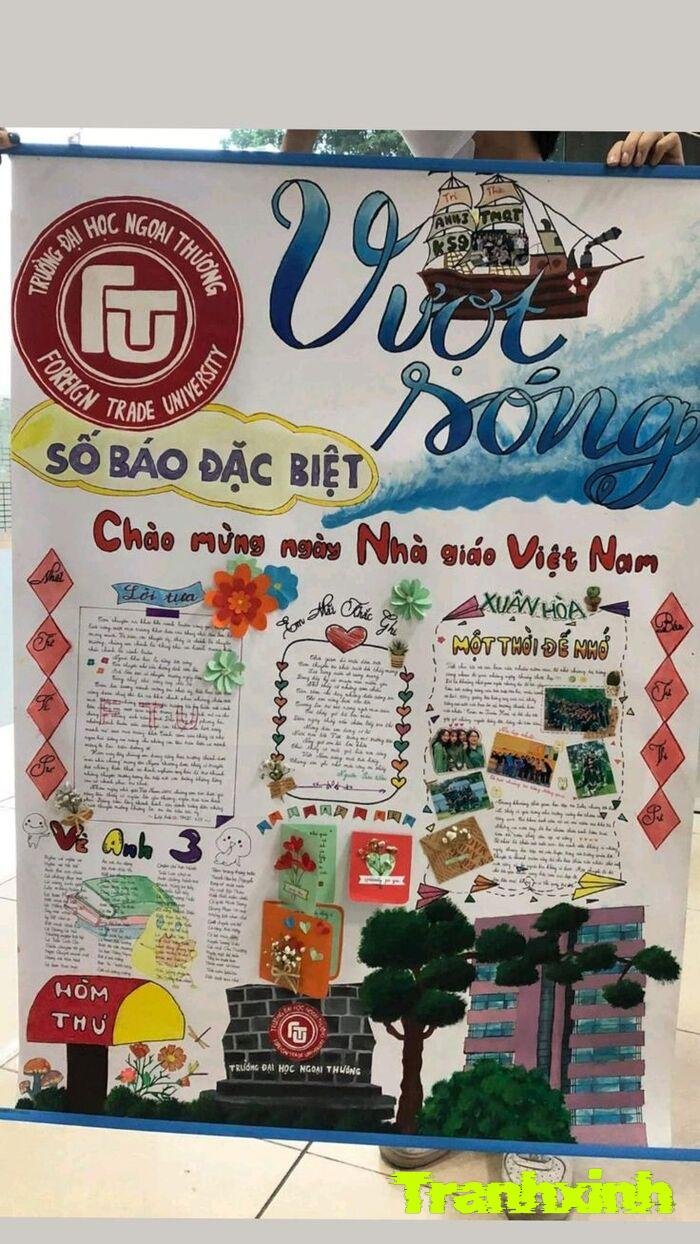 trang trí đầu báo tường đơn giản tinh tế