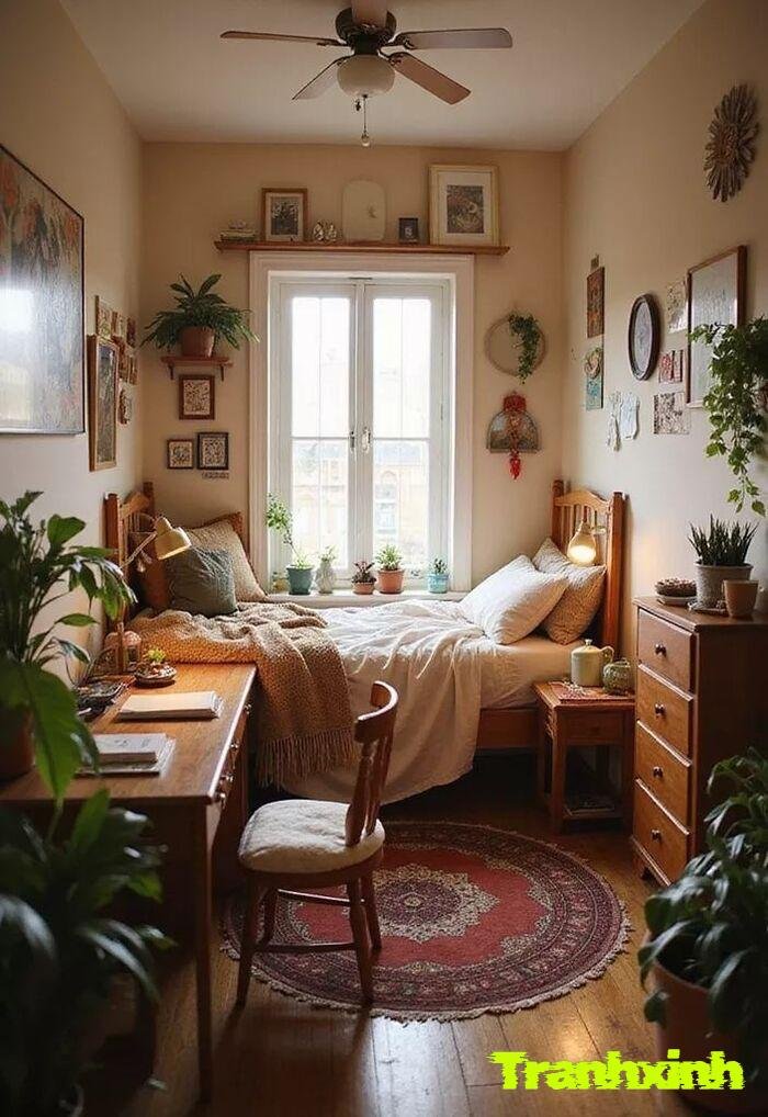 trang trí đầu giường ánh sáng nhẹ