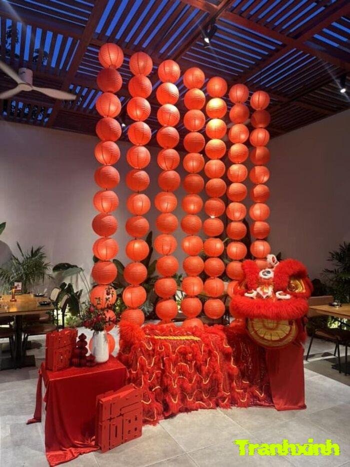 trang trí đèn lồng phong cách trung hoa