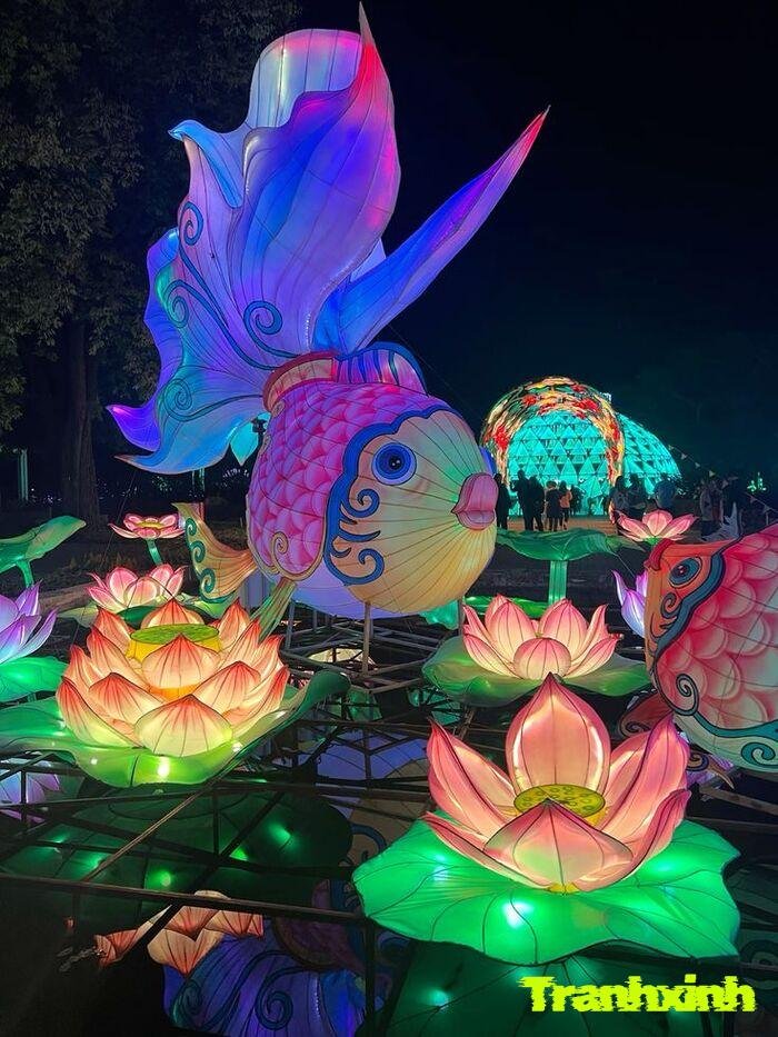 trang trí đèn ông sao nghệ thuật dân gian