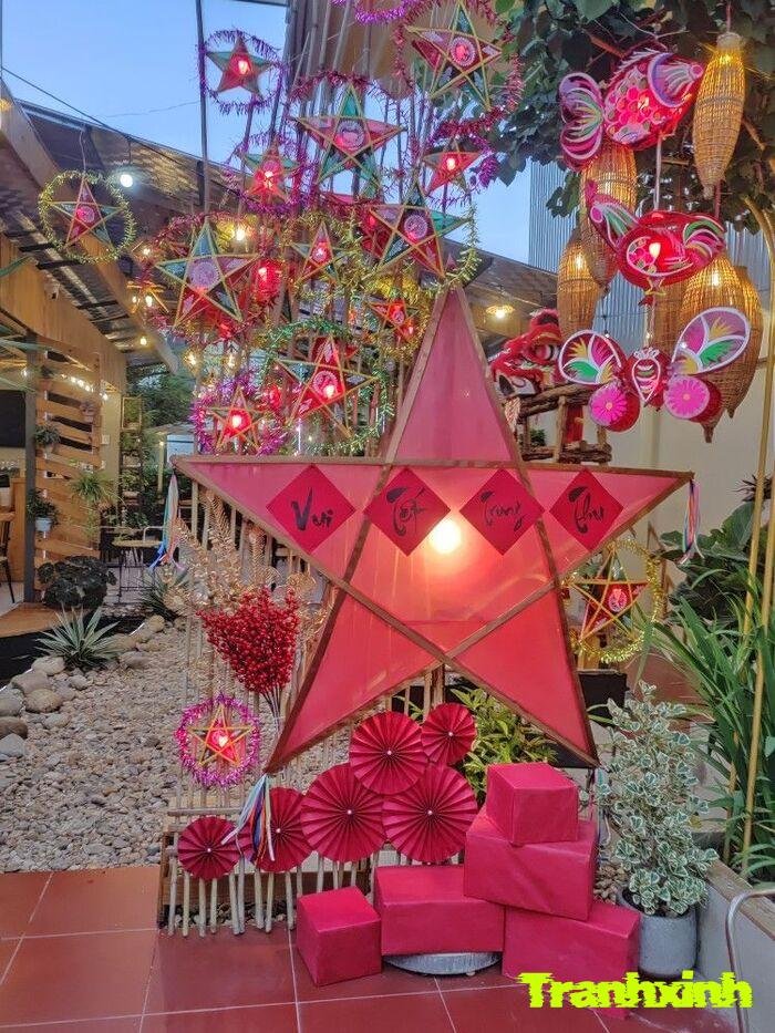 trang trí đèn ông sao trang nhã đẹp mắt