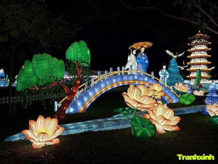 trang trí đèn ông sao trung thu rực rỡ