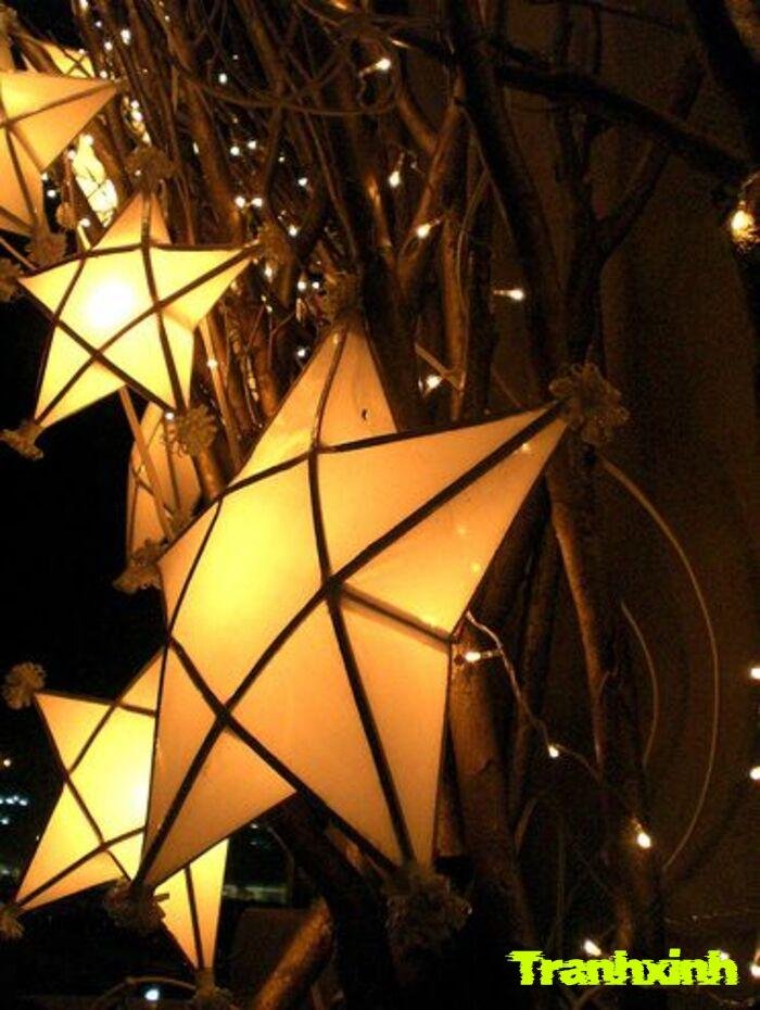 trang trí đèn ông sao truyền thống