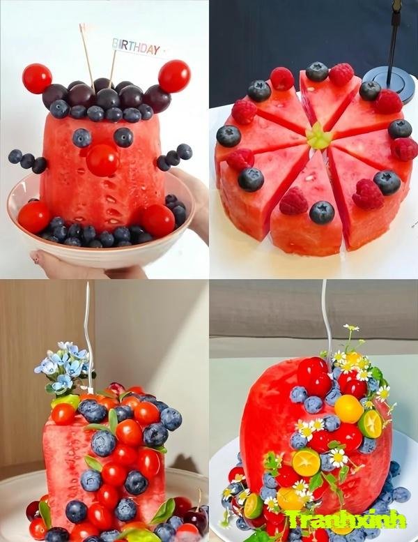 trang trí đĩa dưa hấu đẹp