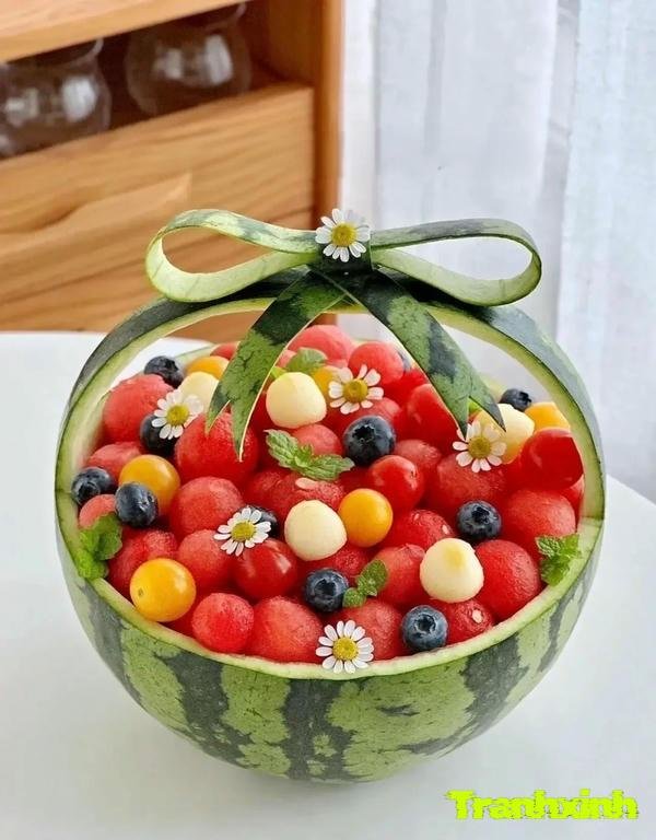 trang trí dĩa dưa hấu