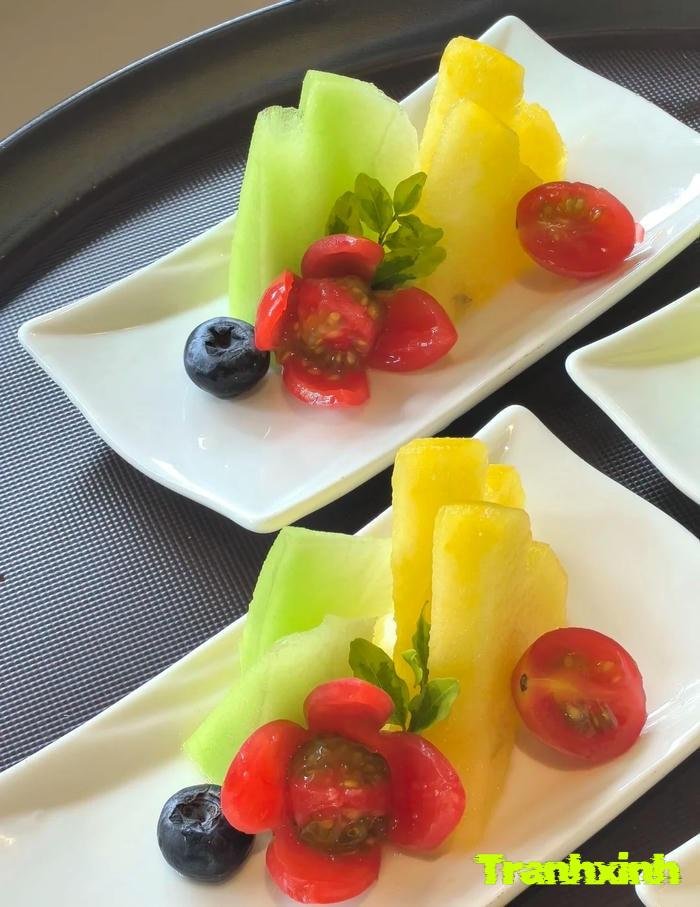 trang trí dĩa trái cây đẹp mắt
