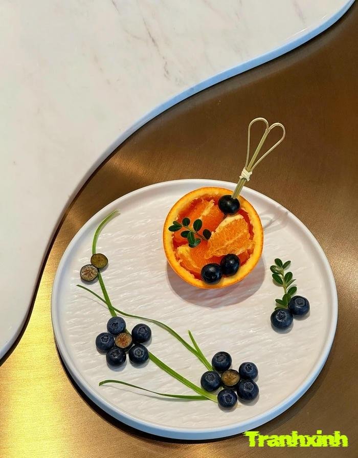 trang trí dĩa trái cây đơn giản cho bữa tiệc