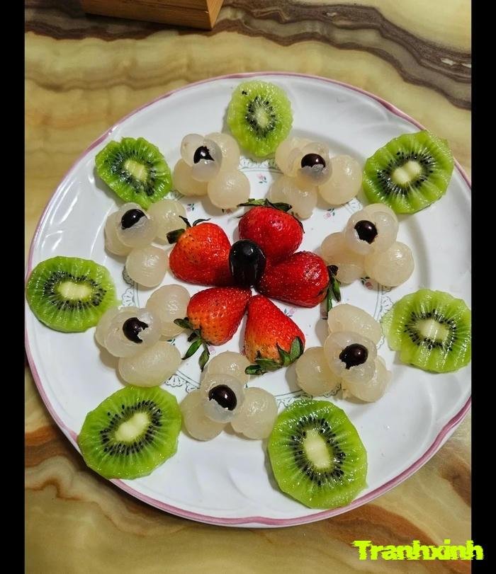 trang trí dĩa trái cây đơn giản hd