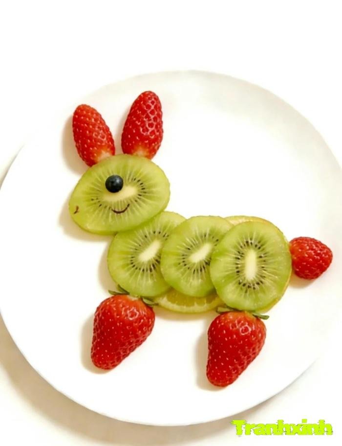 trang trí dĩa trái cây đơn giản quá